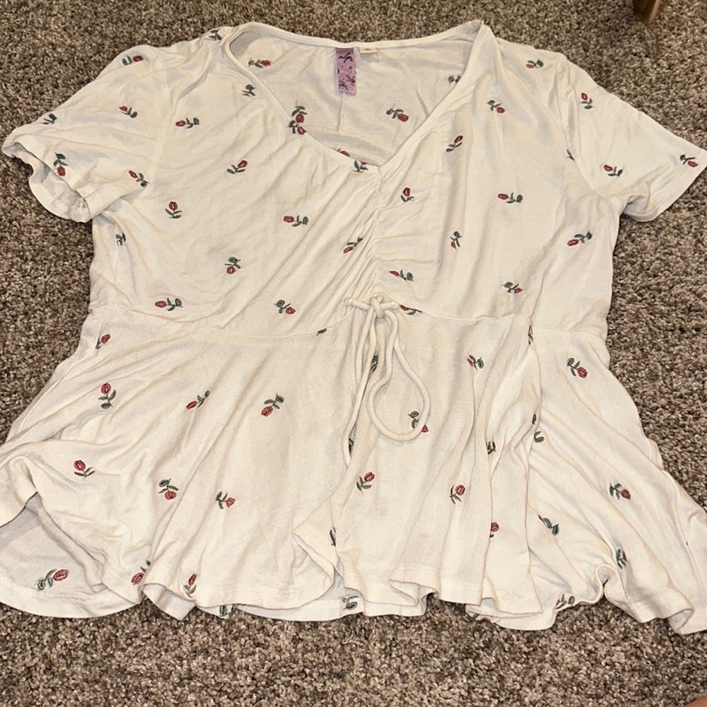 White Floral Shirt